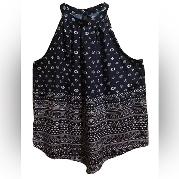 Life Style Tops - Life Style Women’s Halter Tank Top White/Black